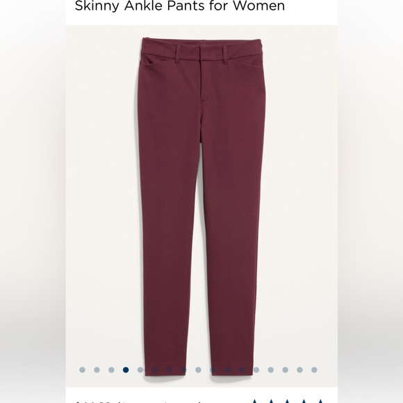 Old Navy pixie cut stretchy pants maroon in color. Size 4 tall - Picture 3 of 9